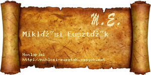 Miklósi Euszták névjegykártya